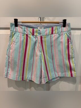 Crown & Ivy Caroline Women’s Striped Shorts Size 6 Multi-Color 5” Inseam